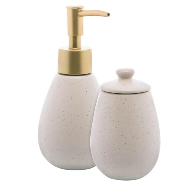 Conjunto 2 Peças para Banheiro de Cerâmica Granilite Nude - Wolff
