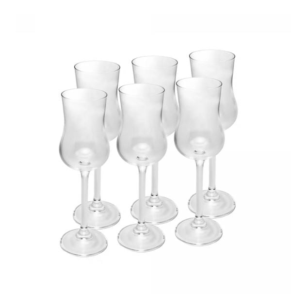 Jogo 6 Taças de Grappa de Cristal Ecológico Bohemia Gastro/Colibri 85ml - Wolff