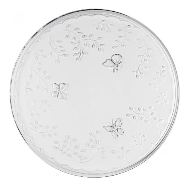 Prato Para Bolo New Butterfly 30x30x2cm Cristal Ecológico – Lyor