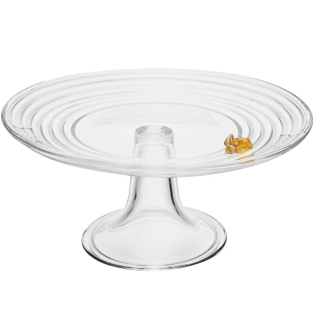 Prato Para  Bolo Com Pé Little Bee 19cm em Cristal - Lyor