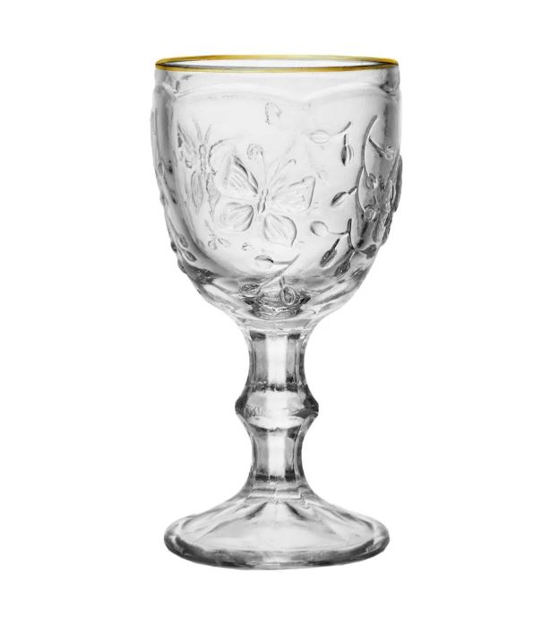 Taça de Cristal New Butterfly com Fio de Ouro para Licor 50ml - Lyor