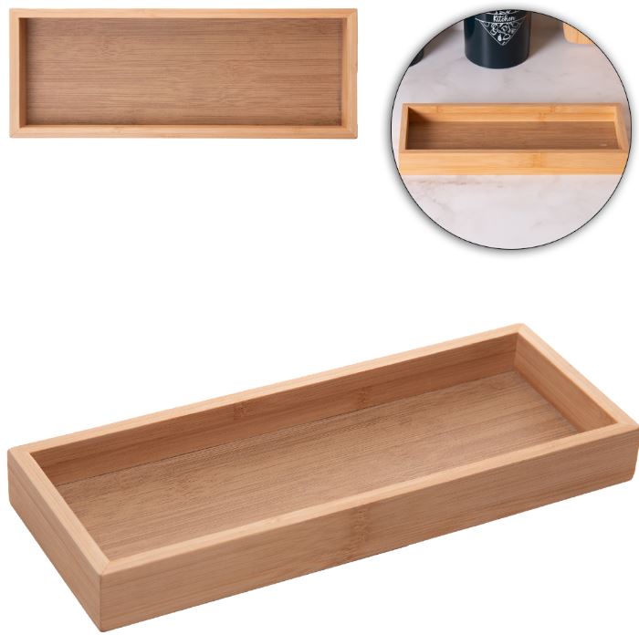 Bandeja De Bambu Retangular 28x10,5cm - Lyor