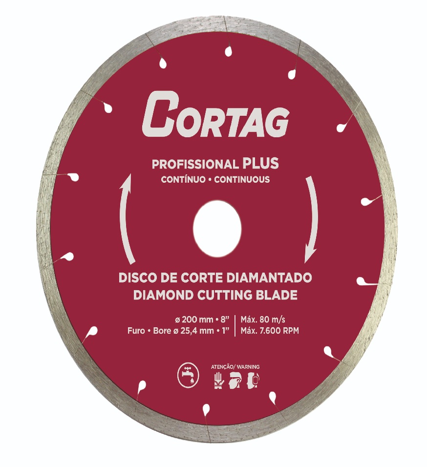 Disco Diamantado Profissional Aletado Plus 200mm Cortag