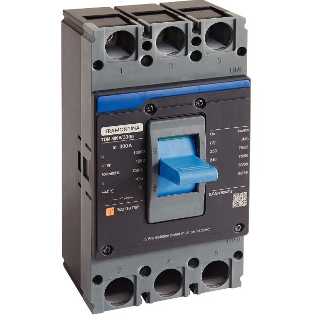 Disjuntor Caixa Moldada TDM 400S 3300 3P 300A 75kA -Tramontina