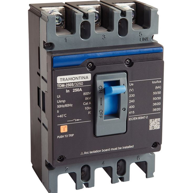 Disjuntor Caixa Moldada TDM 250S 3250 3P 250A 50kA - Tramontina