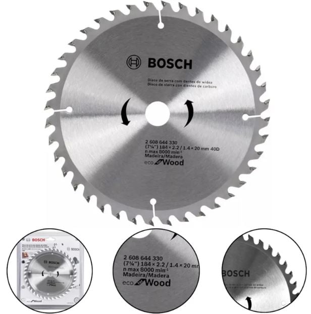 Disco de Serra Circular D184x40t Eco - Bosch