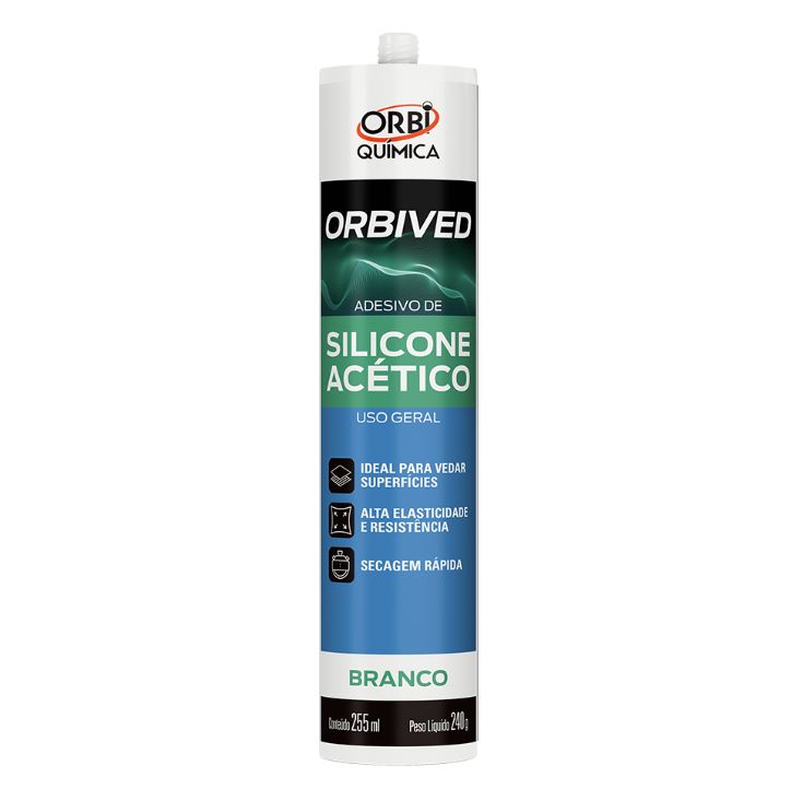 Adesivo Silicone Uso Geral Acético Branco 240g Orbi
