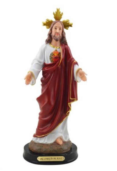 Escultura Sagrado Coração de Jesus 32cm Zona Livre