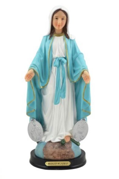 Escultura Nossa Senhora Da Medalha Milagrosa 22cm - Zona Livre
