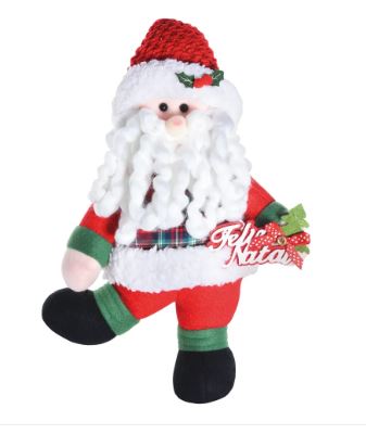 Noel Decorativo Com Placa Feliz Natal Vermelho/Verde/Branco - Cromus