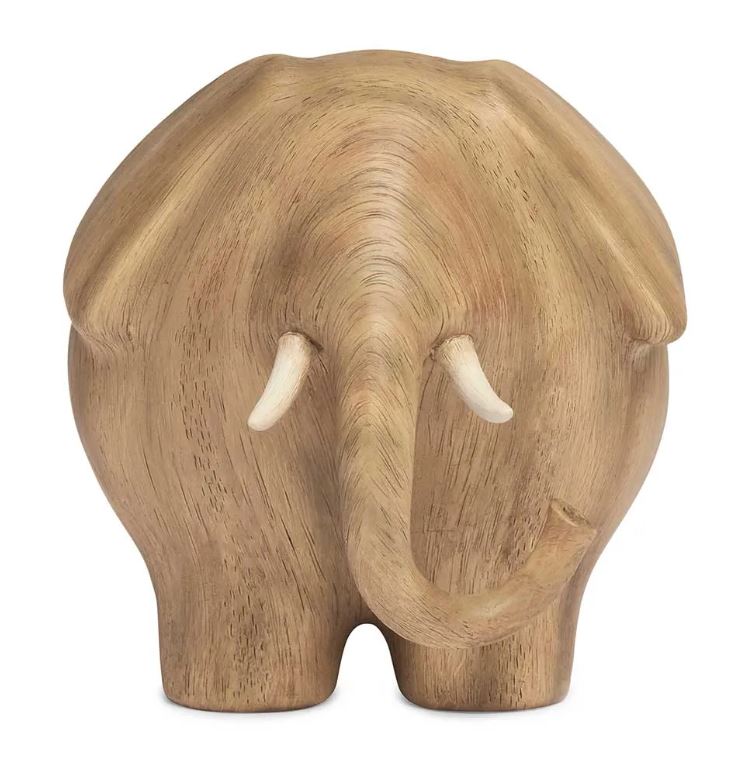 Escultura Decorativa Elefante em Poliresina 19cm Mart