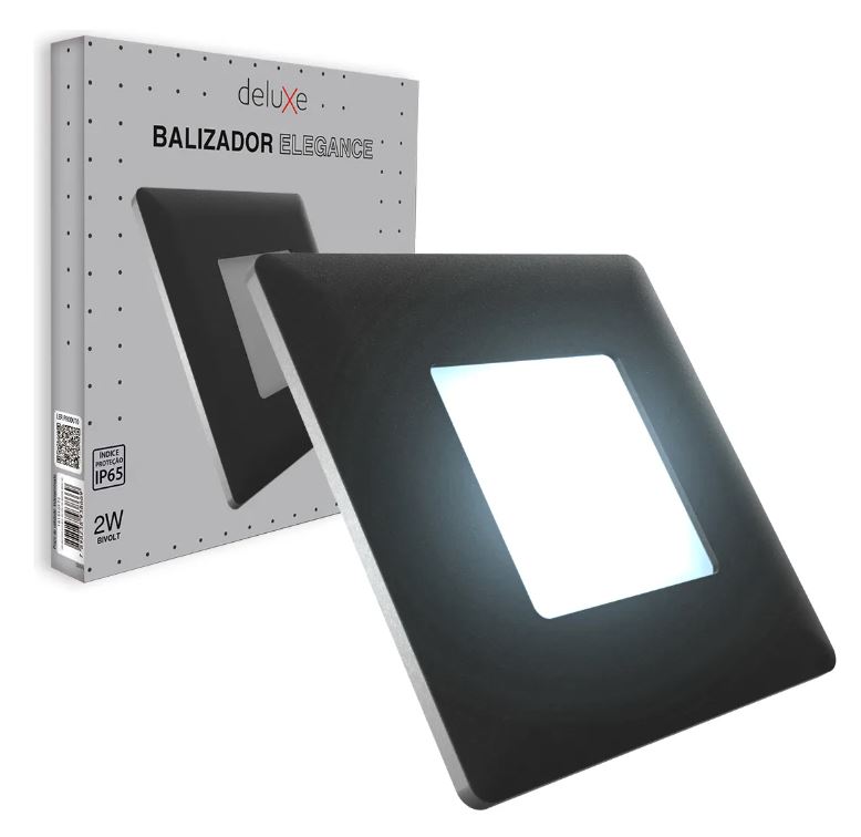 Balizador Led Elegance 4x4 2w 6500k Bivolt Preto Avant