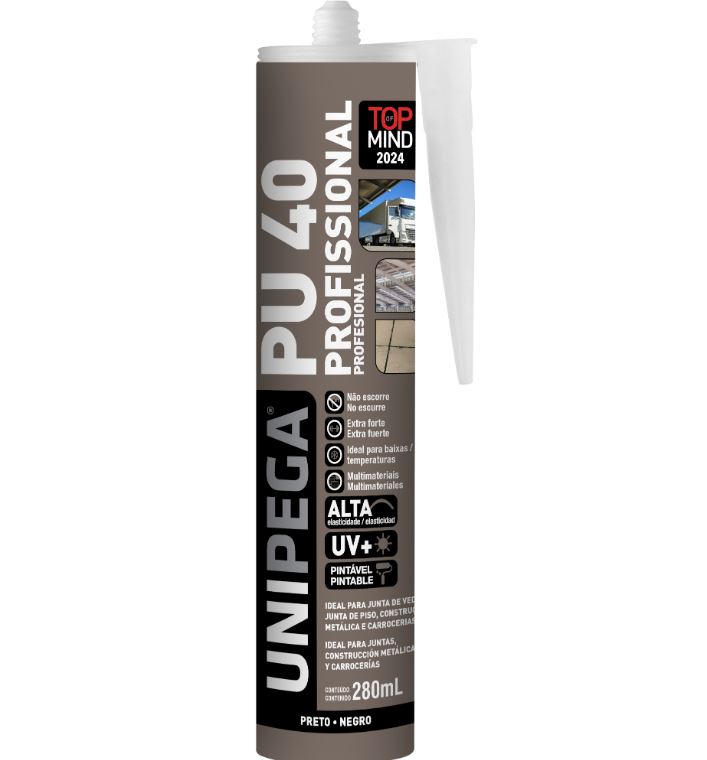 Selante PU40 Preto 280ml/400g Preto Unipega