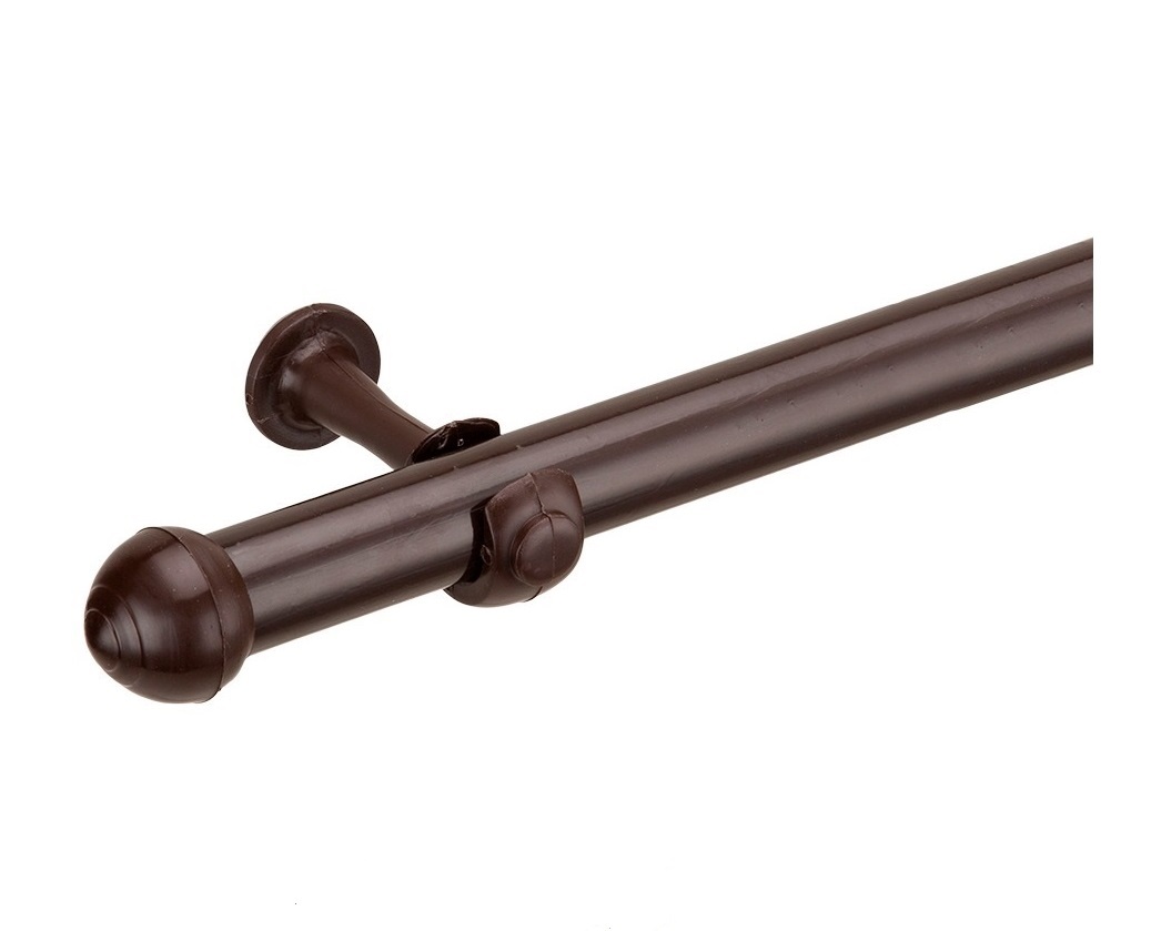 Kit Varão Para Cortina 3,0 Metros 19mm Imbuia  Alpha