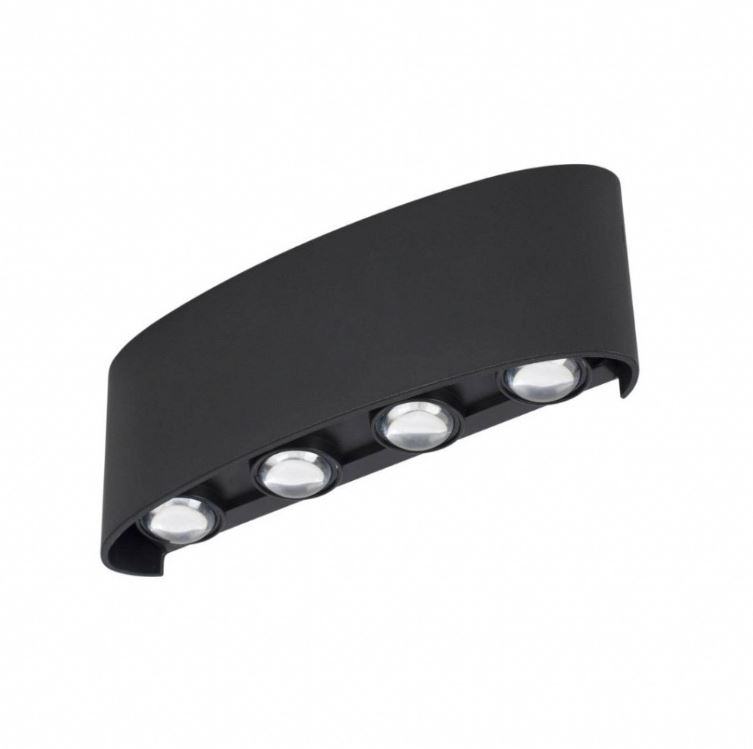 Arandela Magna Led ABS 8w 3000k Preto Blumenau
