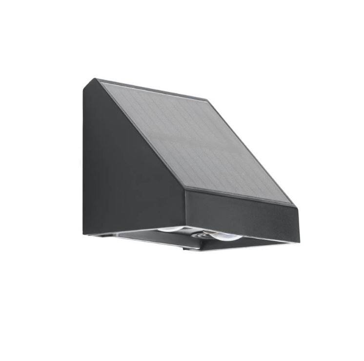 Arandela Led Solar Ecoluz 2 Fachos 2w 3000k Preto Blumenau