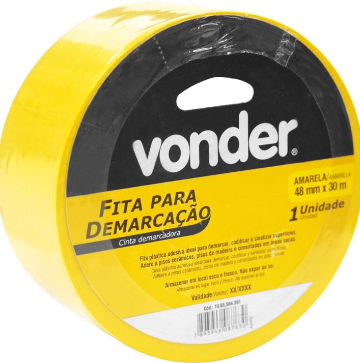 Fita Adesiva Para Demarcac?o 48mmx30 Metros Amarela Vonder