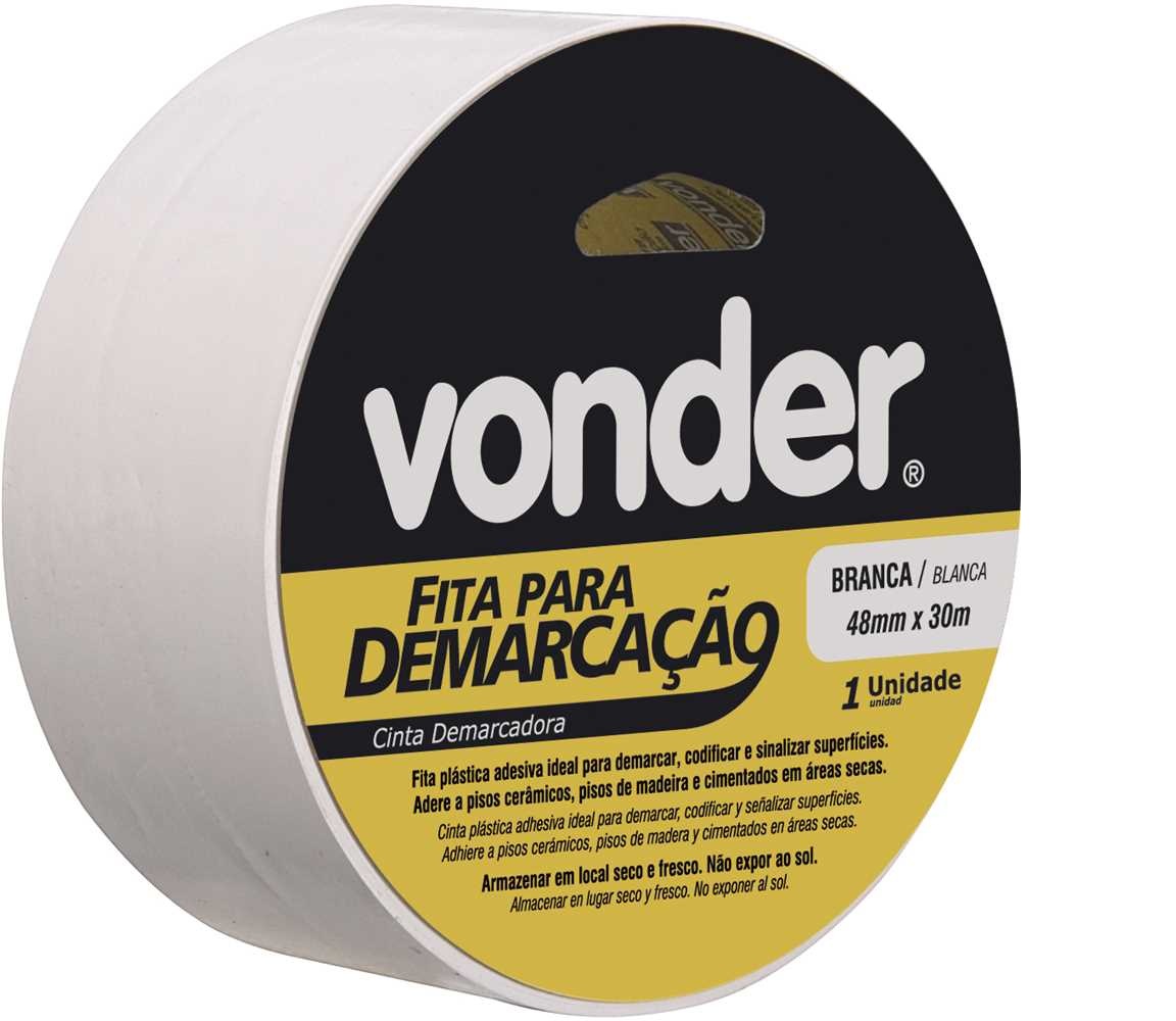 Fita Adesiva Para Demarcac?o 48mm x 30 Metros Branca Vonder