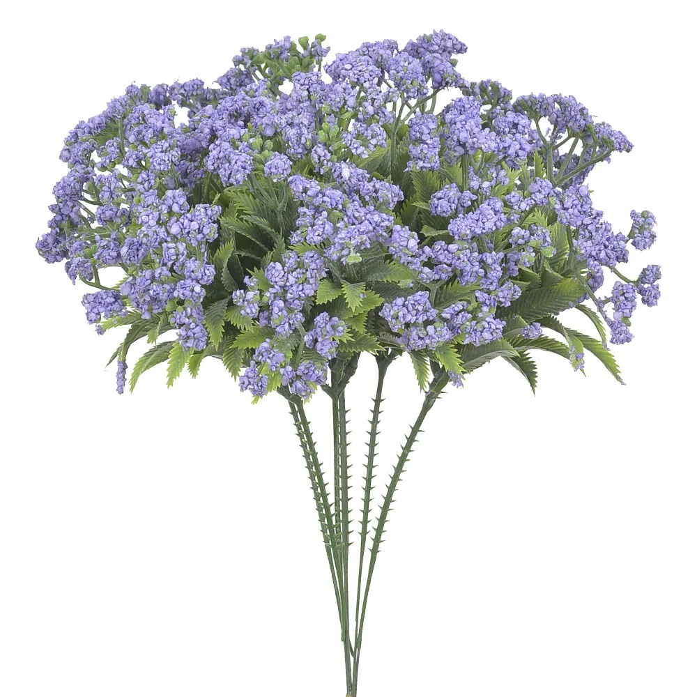 Buque Folhagem Pick Glass Gipso X5 Lavanda 23cm Florarte