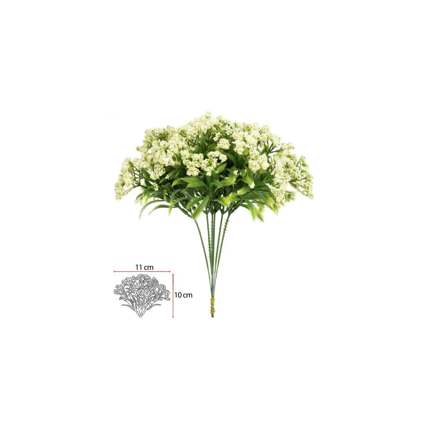 Buque Folhagem Pick Grass Gipson X5 Creme 23cm Florarte