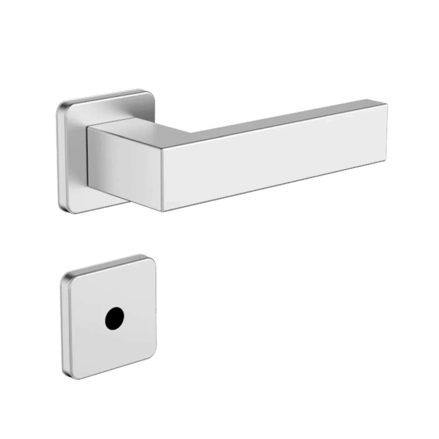 Fechadura Para Banheiro Bali Roseta Quadrada Inox 55mm Soprano