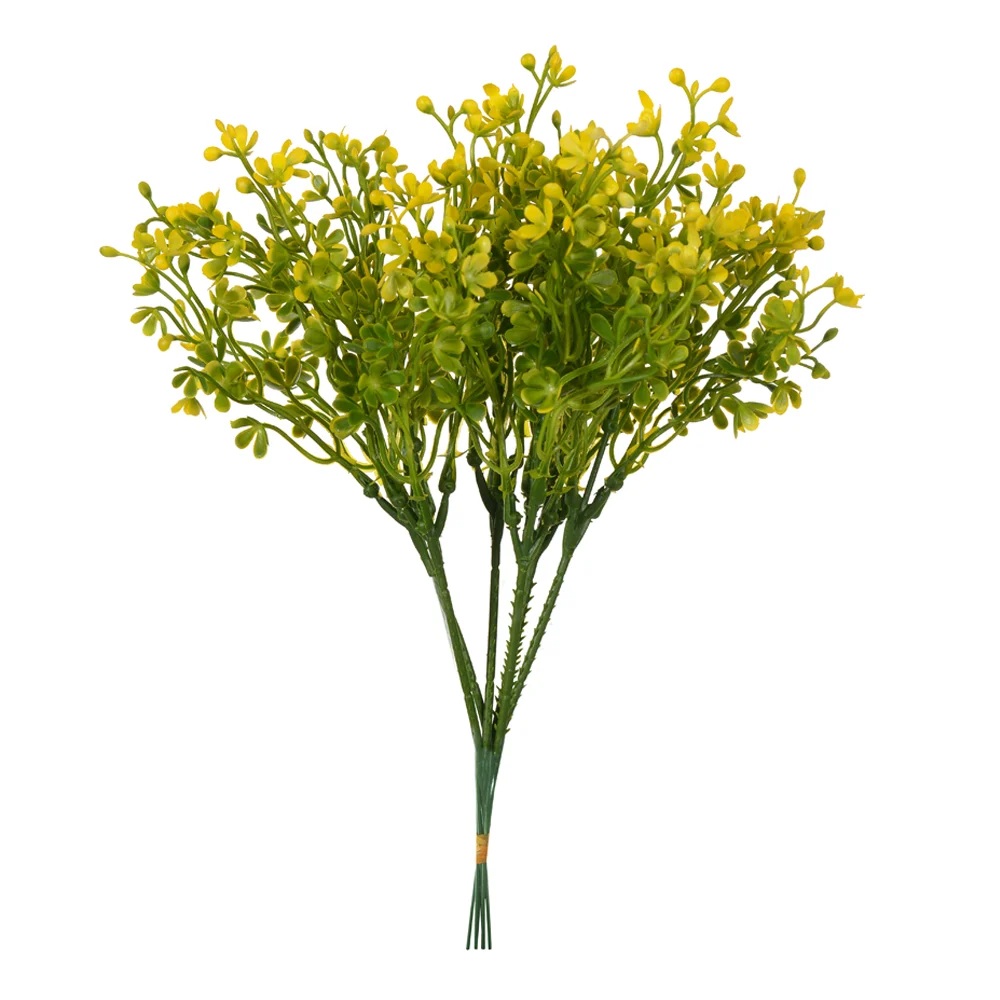 Buque Folhagem Pick Mini X5 Amarelo 25cm Florarte
