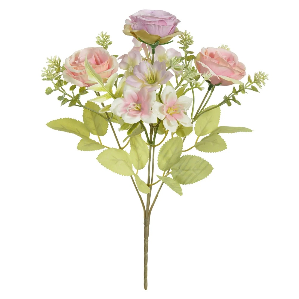 Buque Rosa Hortensia X5 (Rosa 2T Outono) 30cm Florarte