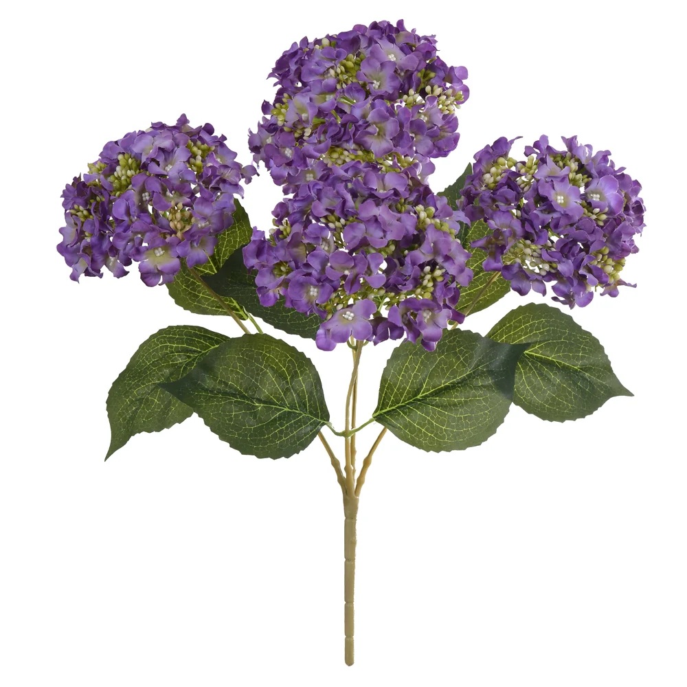 Buque Hortensia Com Semente X5 Lavanda 46cm Florarte