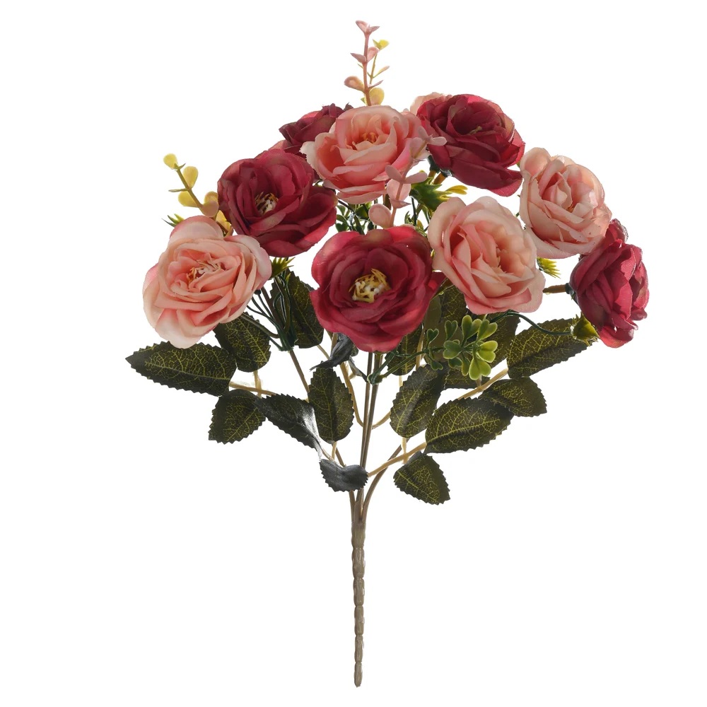 Buque Rosa X10 Creme Outono Marsala 30cm Florarte