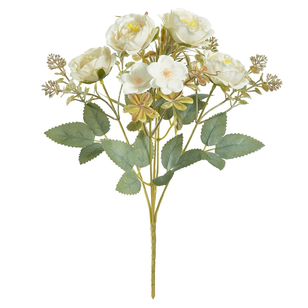 Buque Rosa Hortensia X5 Creme Outono 30cm Florarte