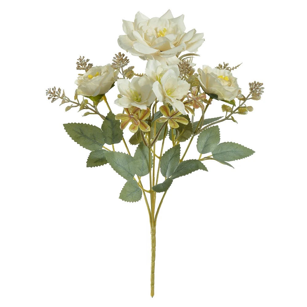 Buque Rosa X5 Creme Outono 31cm Florarte