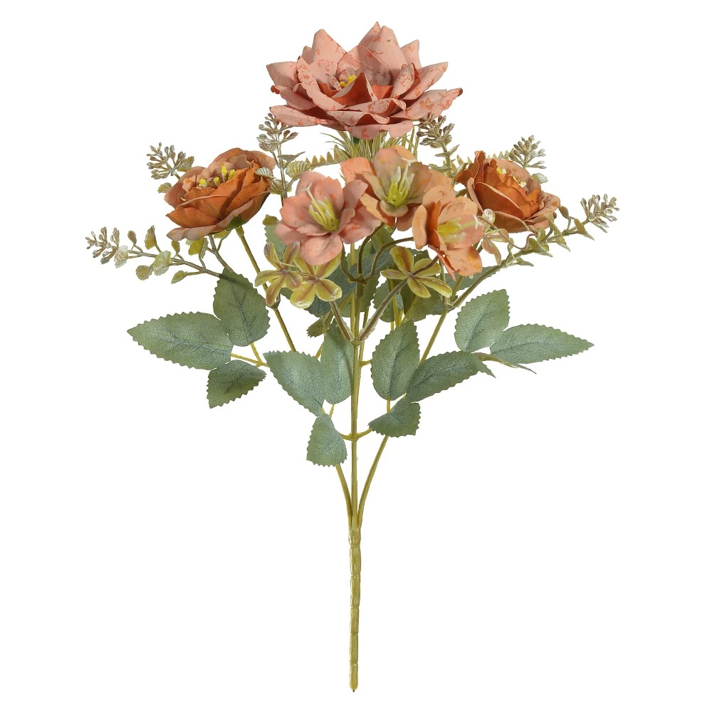 Buque Rosa X5 Ocre Outono 31cm Florarte