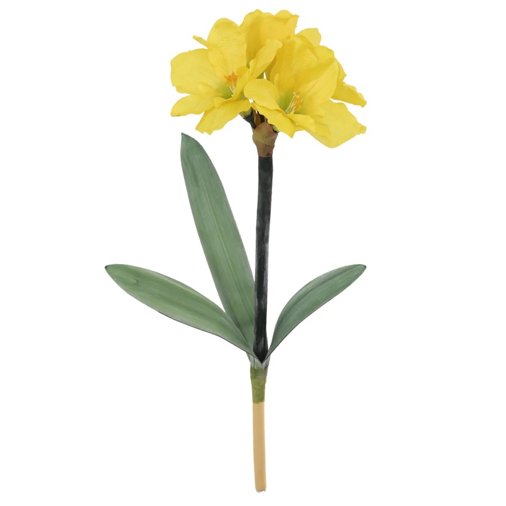 Haste Amarilis Com Powder X5 Amarelo 67cm Florarte