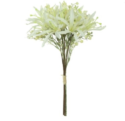 Buque Lirio Ramalhete Com Fita X7 Creme Outono 39cm
