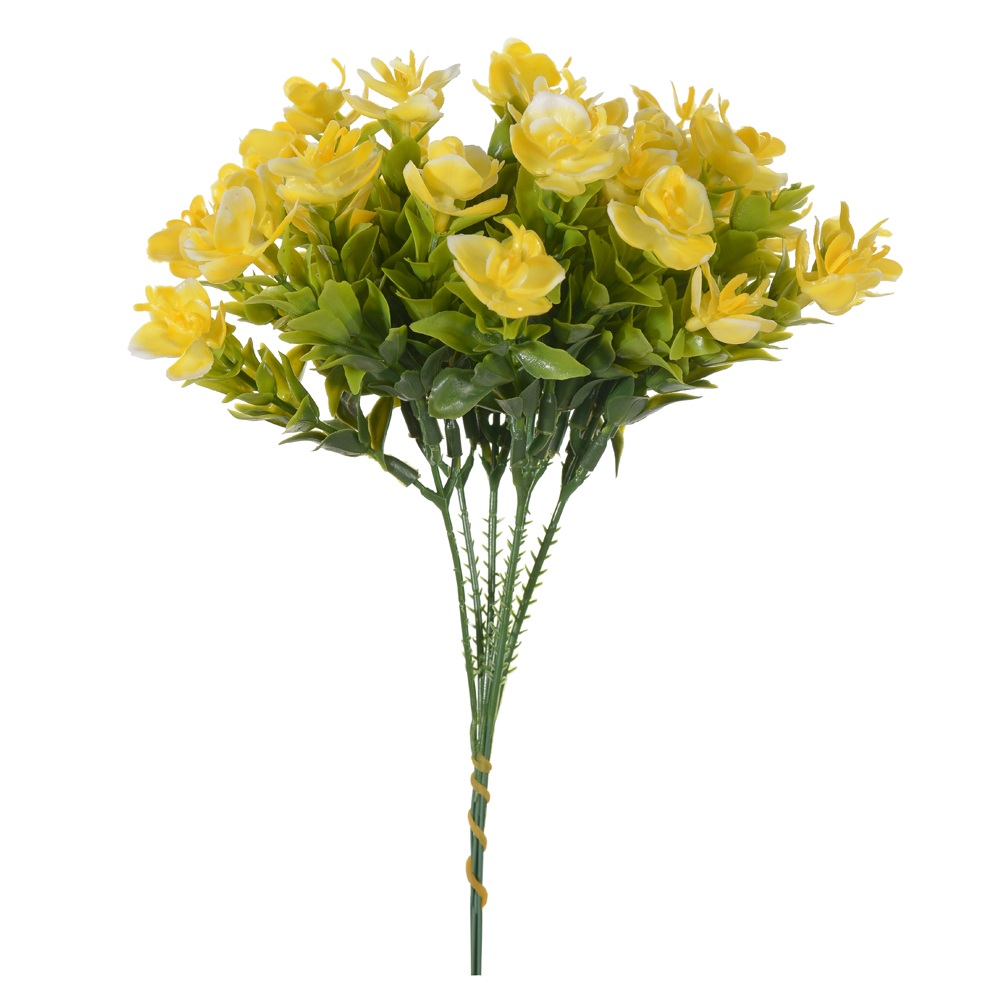 Folhagem Pick Flor Mini X5 Amarelo 25cm Florarte