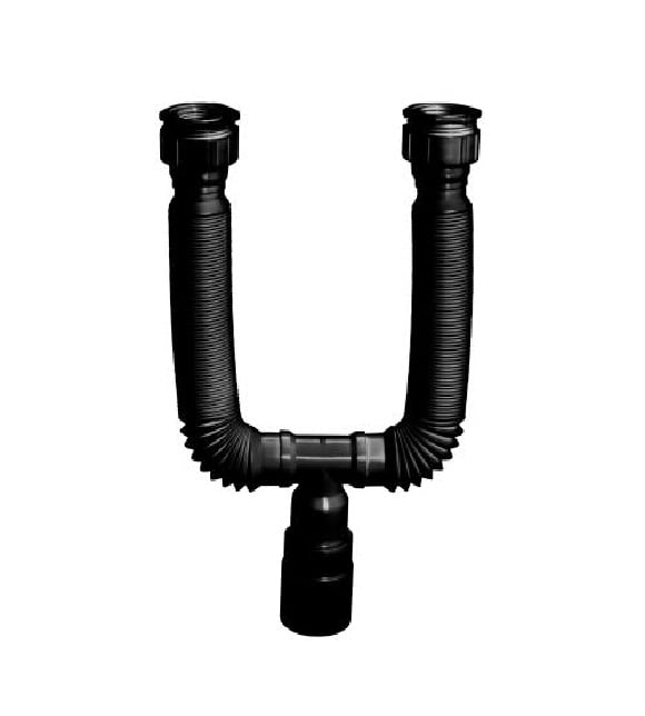 Sifão Extensivel Duplo Preto Krona