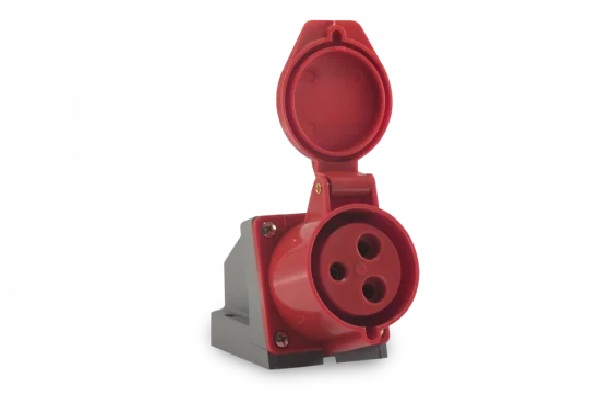 Tomada Sobrepor 3P+T 16A 6H TSS-4006 Vermelho Soprano
