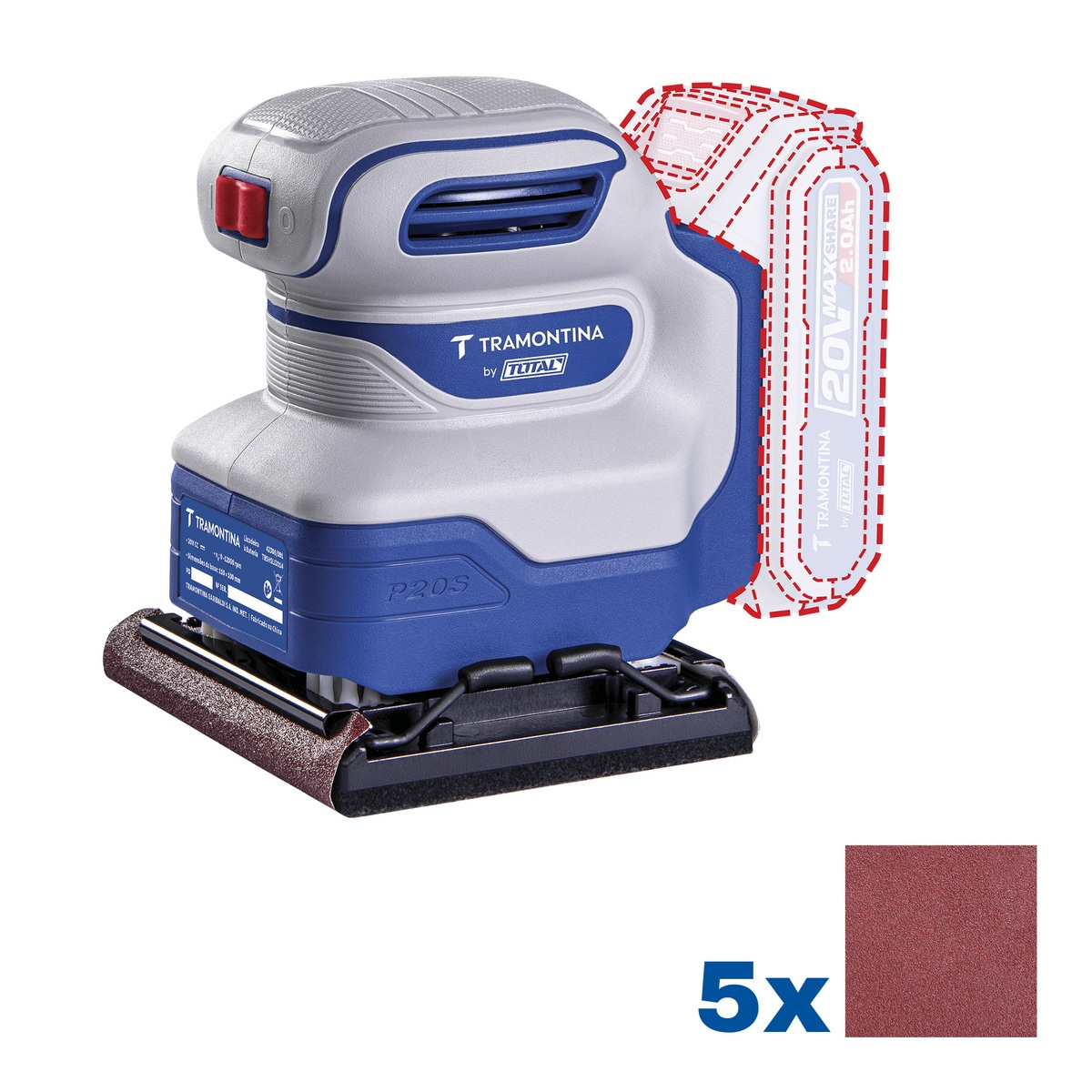 Lixadeira 20v 12000Rpm Sem Bateria e Carregador Tramontina By Total