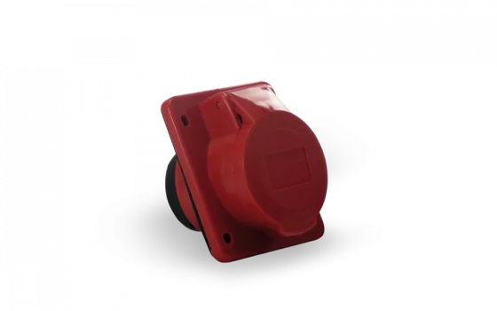 Tomada de Embutir 3P+T 32A 380V Vermelho Soprano