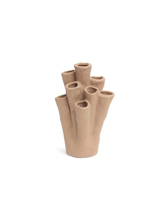 Vaso Escultura Decorativo em Cerâmica Coral Terracota Mart