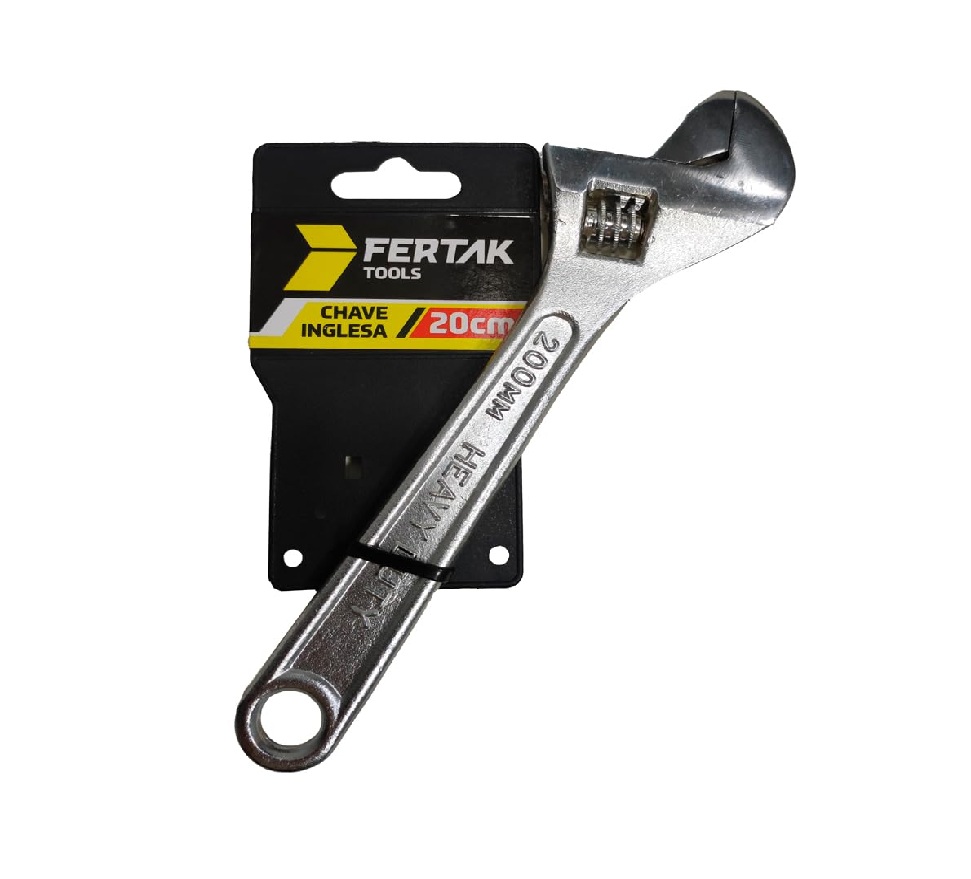 Chave Inglesa Ajustável em Aço Carbono 8” Polegadas Fertak