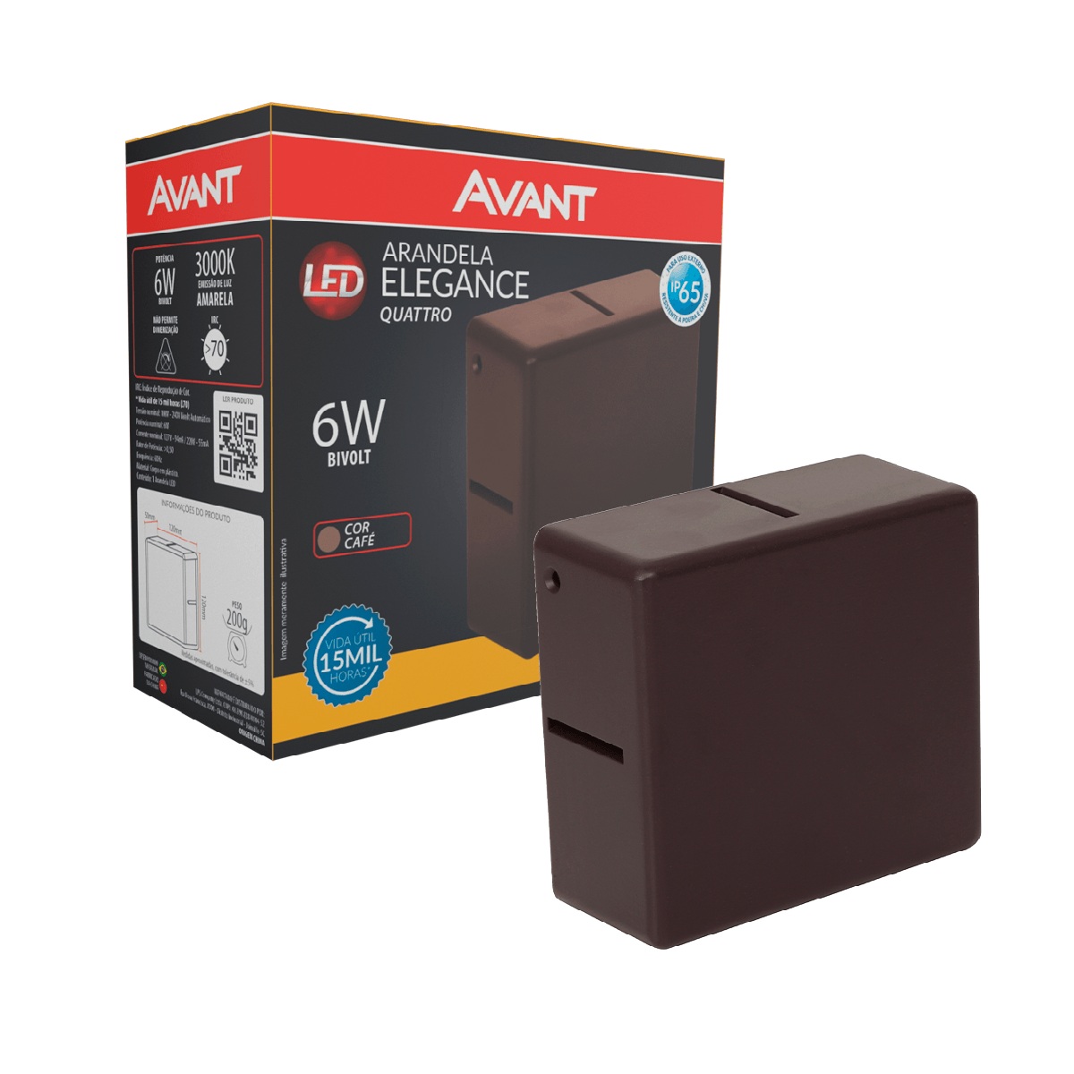 Arandela De Led Elegance Quattro 6w Bivolt Café 3000k Avant