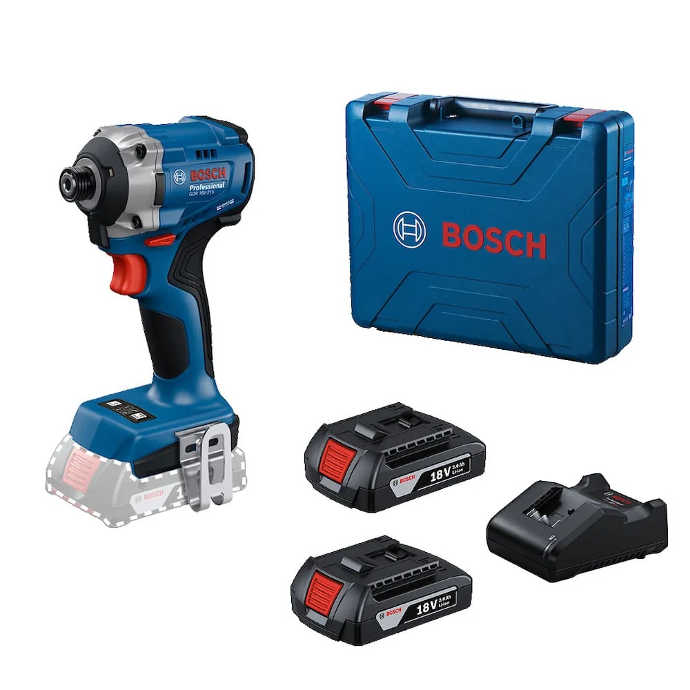 Parafusadeira de Impacto GDR 18V-215 215Nm 2 Baterias + Maleta Bosch