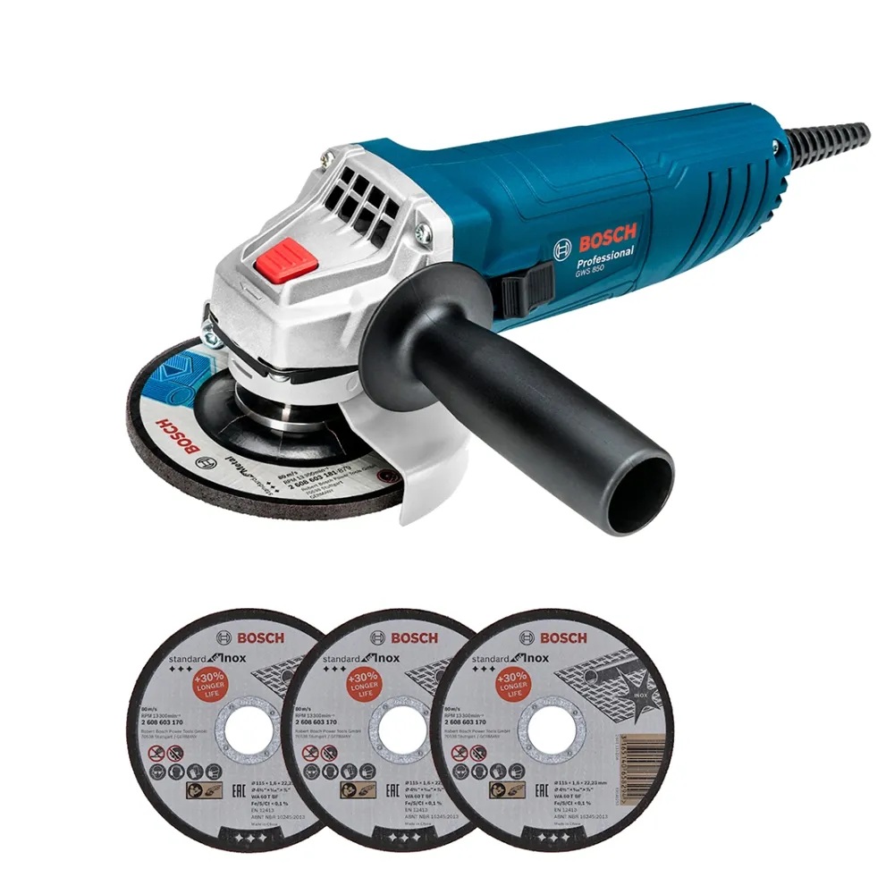 Esmerilhadeira 4” GWS 850 Com 3 Discos + Maleta 220v Bosch