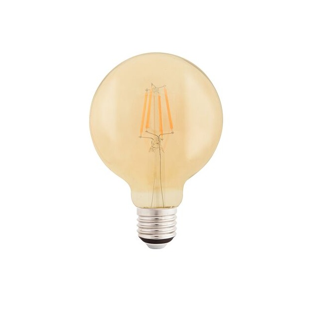 Lâmpada Led de Filamento G95 4W 2200K em Vidro Âmbar Tramontina