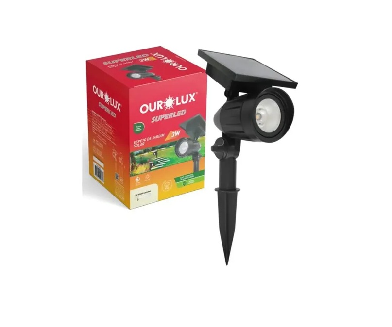 Esperto Para Jardim Spot Solar 3W 6500K Ourolux