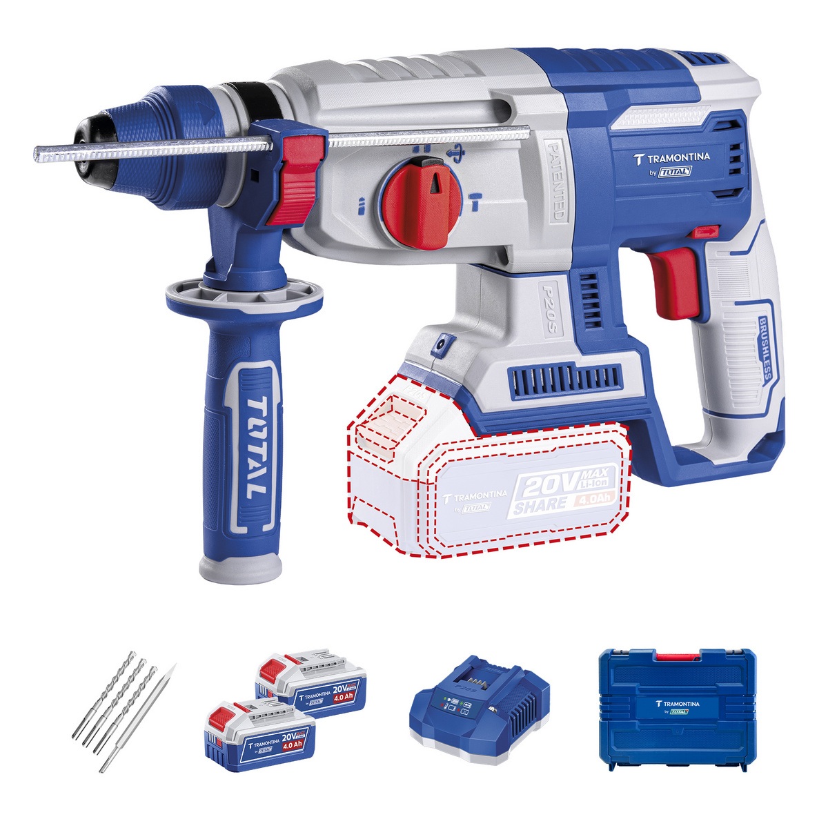 Martelete Perfurador/Rompedor 20V SDS-Plus 1” Tramontina By Total