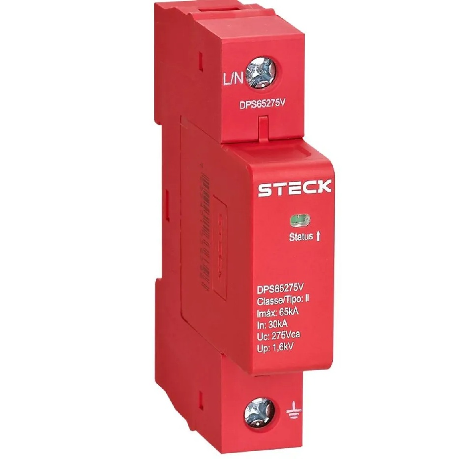 Protetor De Surto Sobrecarga Dps 1 Pólo 65Ka 275V Steck