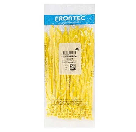 Abracadeira Amarela 200x4,8 C/100 Fronte