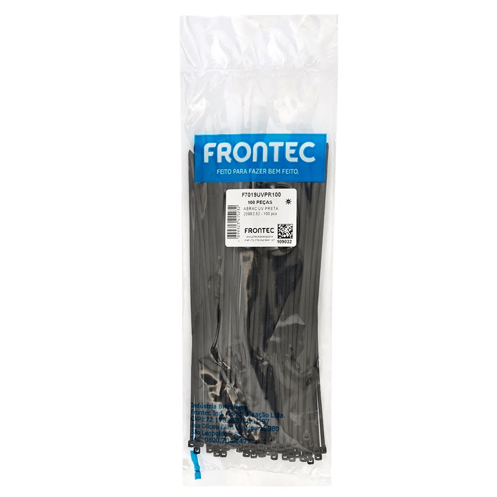 Abracadeira Preta 200x4,8 C/100 Frontec